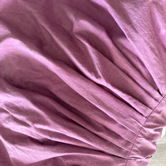 Unique Flour Sack Asymmetrical Purple Dress with Button Details - Picture 10 of 10